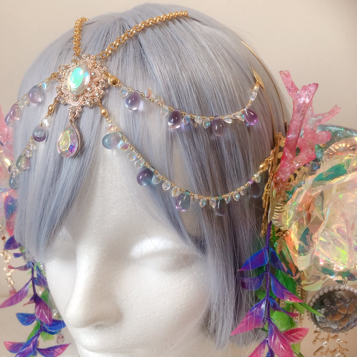 人魚の耳飾り ▹▸人魚姫の頭飾り(ver. Princess) 人魚姫の耳飾りを基にカチューシャ