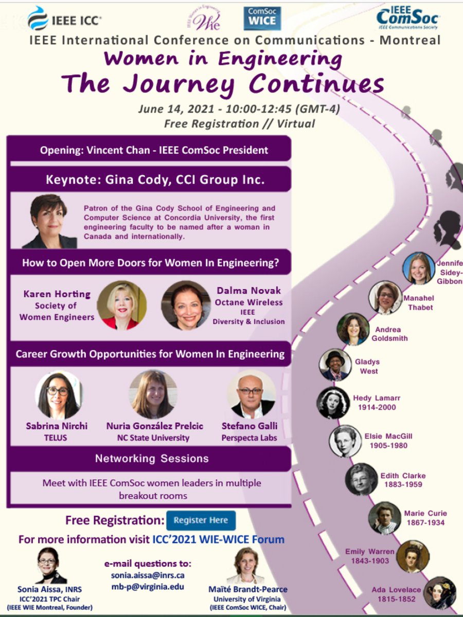 As an ardent supporter of gender equity, I invite you to attend a free forum next week at the IEEE International Conference on Communications to learn about what we can do to support more women to grow and lead in engineering. Details at icc2021.ieee-icc.org/program/wie-wi…