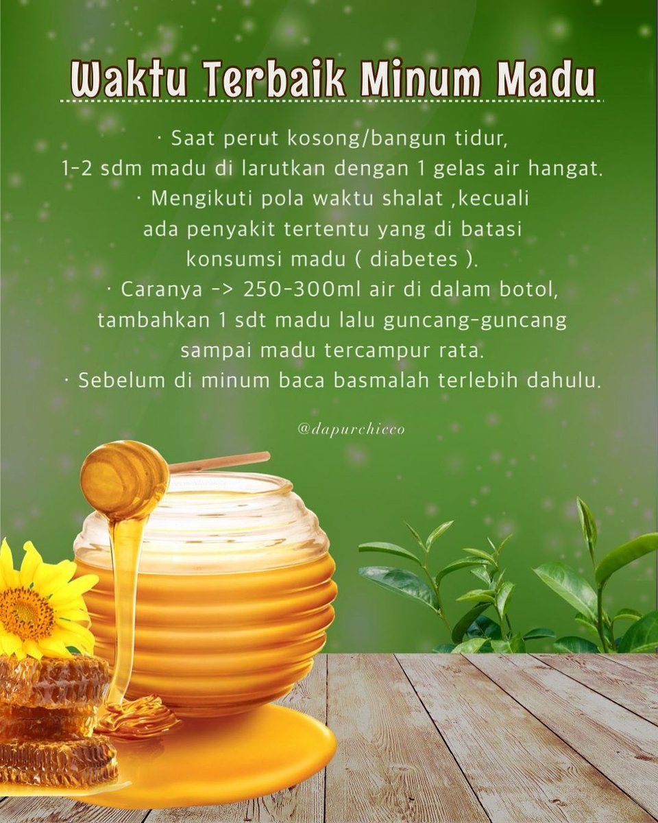 Resep Dr Zaidulakbar On Twitter Kapan Waktu Terbaik Minum Madu Jawabnnya Adalah Saat Perut Kita Ksoong Saat Setelah Bangun Tidur 30 Menit Sebelum Makan Rutinkan Minum Madu Murni Ya