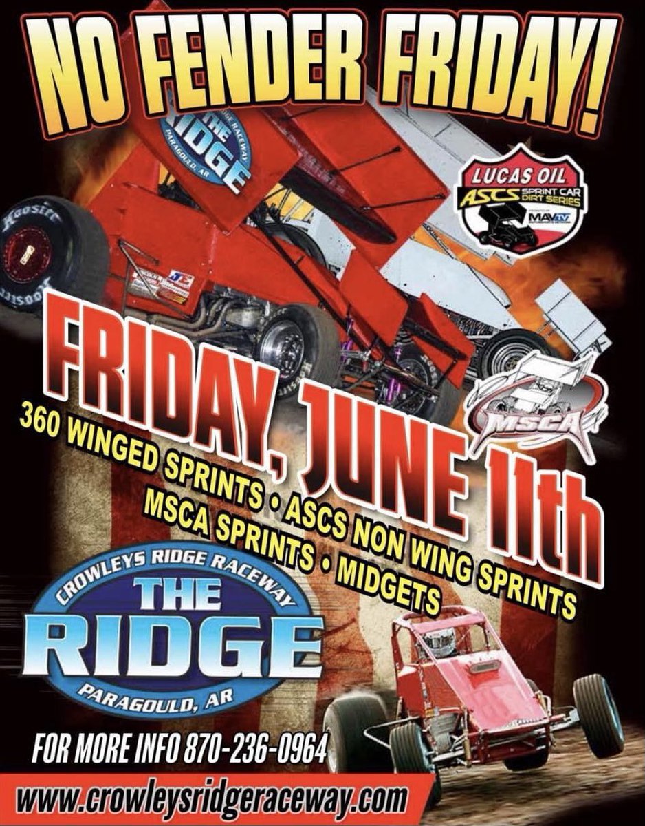 ASCS Mid-South heads to Crowleys Ridge Raceway this Friday!