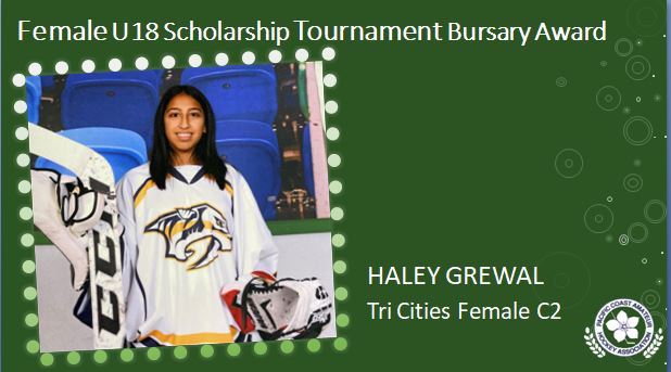 Congrats to Haley Grewal <a href="/TCPredators/">TriCities Predators Female Hockey</a> !