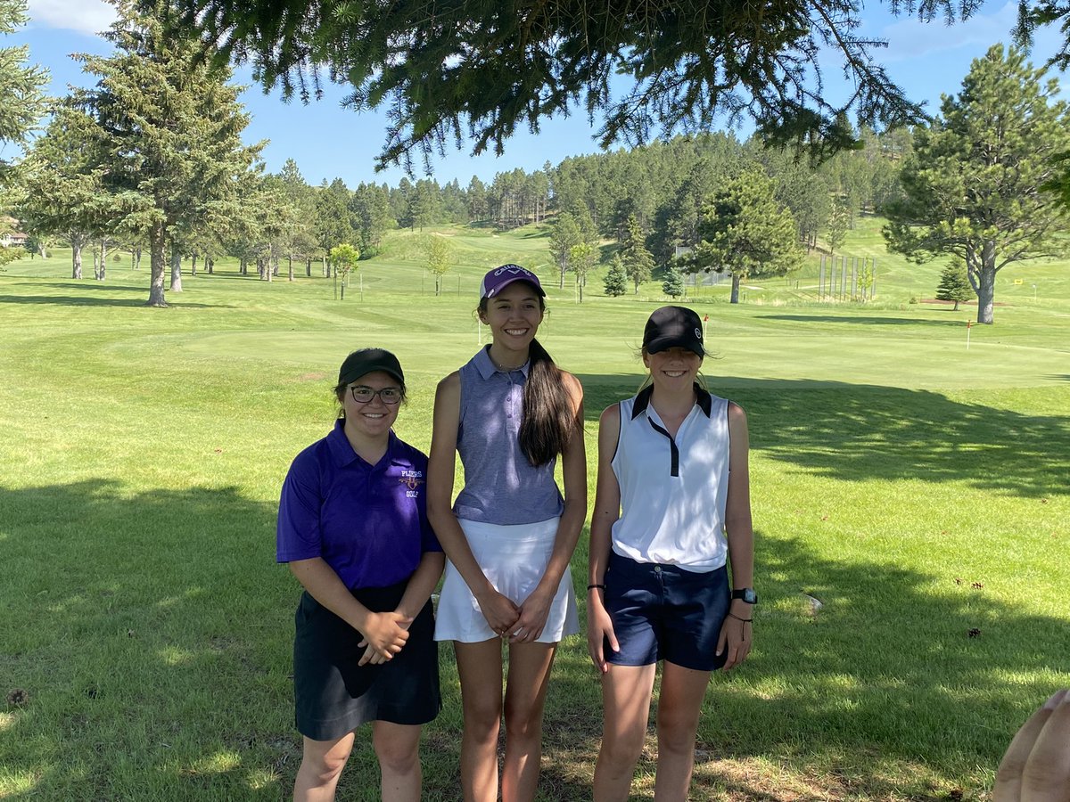 I am so proud of Flandreau Flier Golf Team! These girls worked hard on the second and final day of state golf! Keva finished today with an 83, ending with a 173 for 5th place; Tori shot a 114 ending with a 223 for 57th place; and Rach shot a 117, end with a 246 for 74th place!