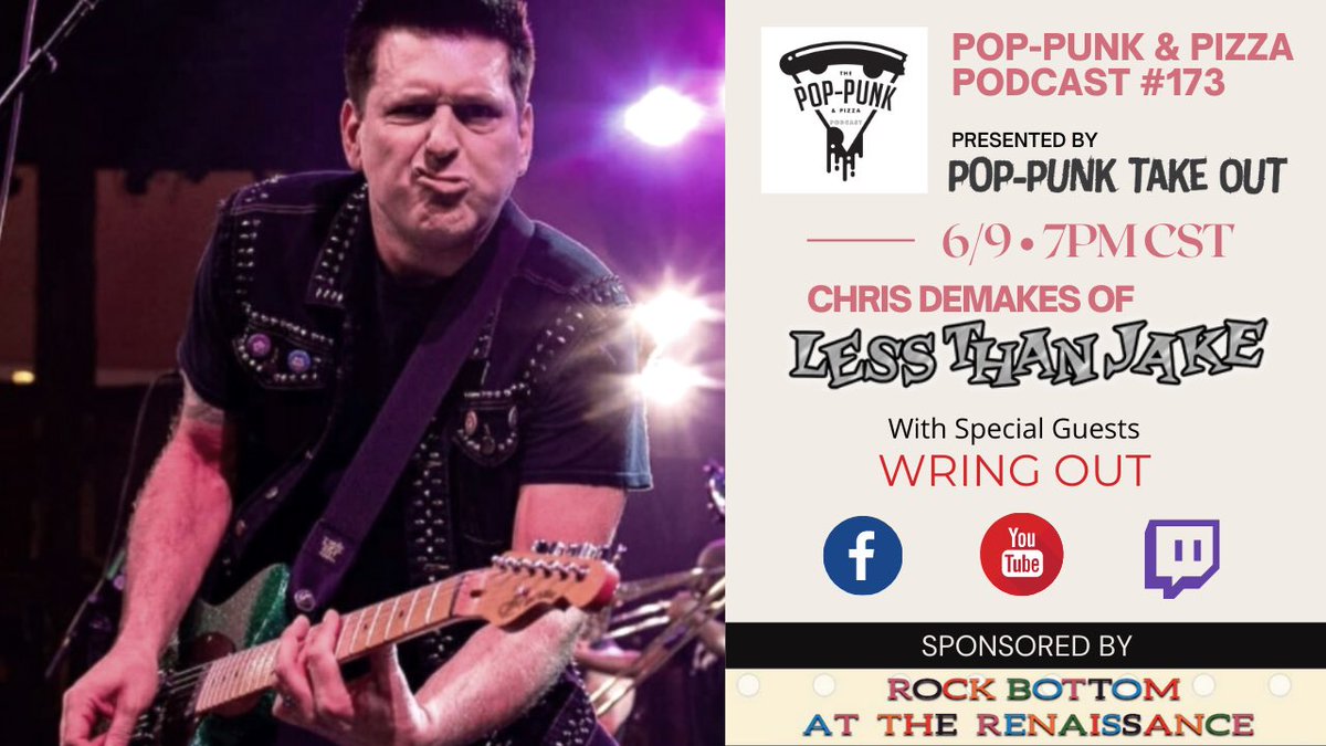 LaMoreMedia's tweet photo. Super excited for tomorrow’s @poppunkpizzapod livestream with @LessThanChris of @LessThanJake and @WringOutVB! Watch on our Facebook, YouTube, or Twitch accounts. 7PM CST. #poppunk #punkrock #ska #lessthanjake #chrisdemakes #wringout #podcast #livestream https://t.co/nFN5adil94
