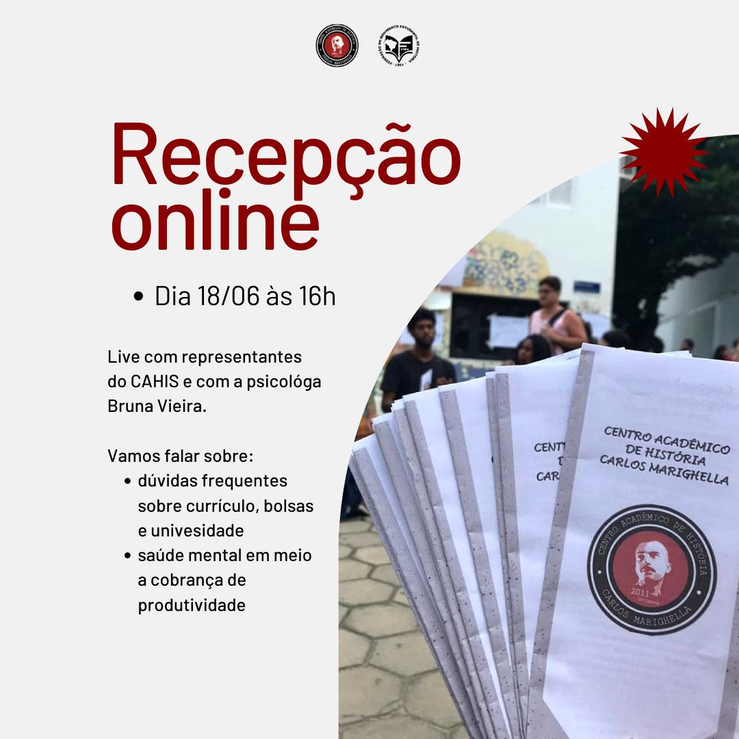 cahisuffcampos's tweet photo. Anotem na agenda para não esquecer!! Dia 18/06 às 16h, teremos a primeira atividade da agenda de recepção dos calouros!! 

Nosso encontro será transmitido na página do CAHis no Facebook

Aguardamos a sua presença!

#cahisuffcampos #historiauff #historiauffcampos https://t.co/waQUEU2yNw