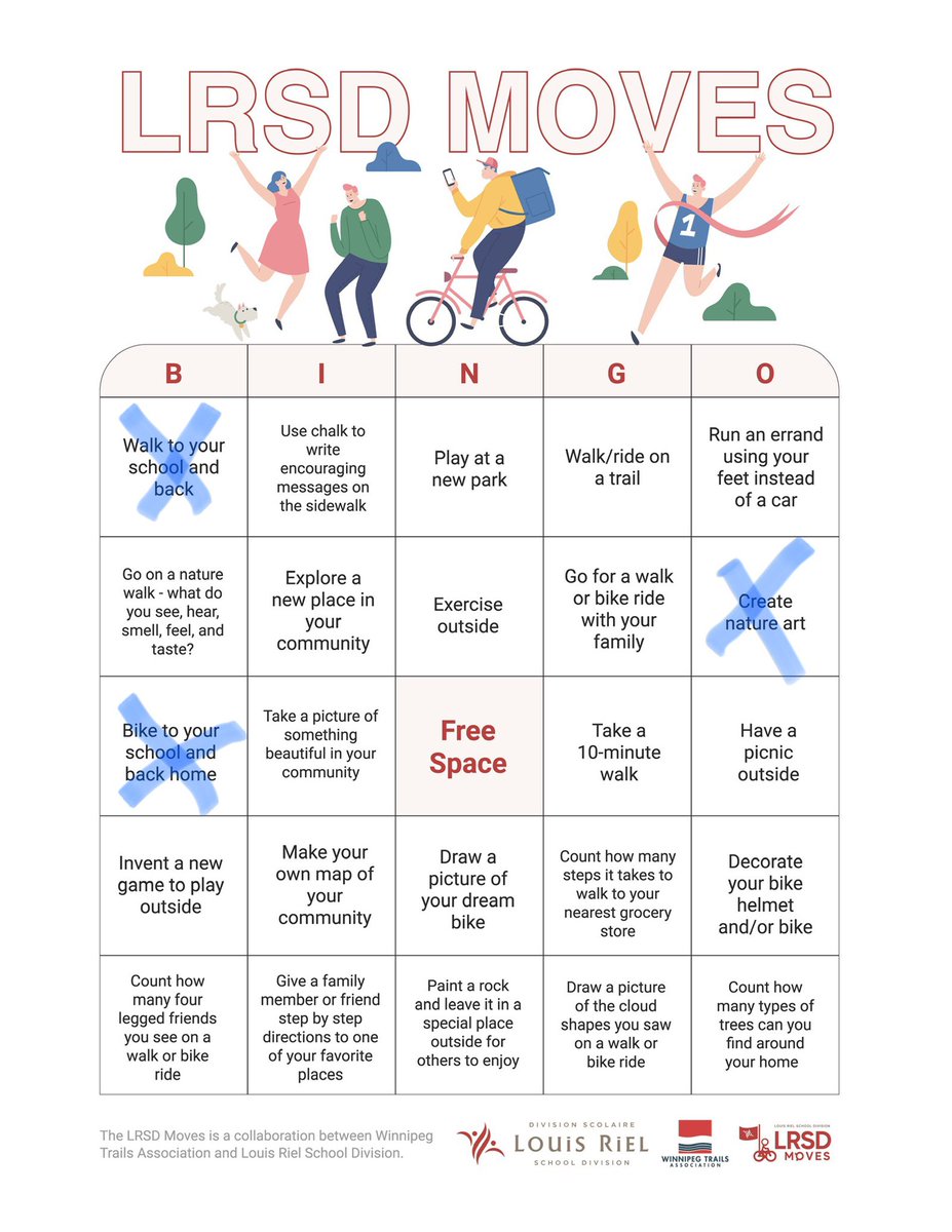 We love being able to bike, walk, rollerblade, or scooter to school every day! Today, the boys biked while I walked! Two more squares on the #LRSDMoves bingo! #SageCreekLRSD