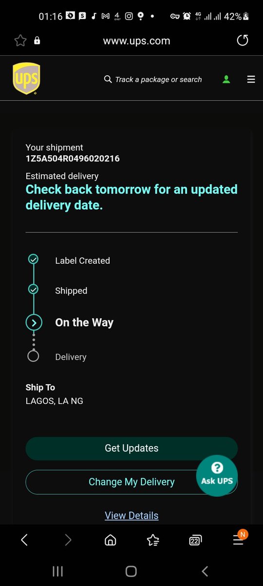ObukweluCollins's tweet photo. @UPS @UPSHelp pls am unable to see any delivery date for my shipment that should have been delivered since Friday last week. Mean while since 6th June 2021 any time I try tracking request below is what I keep getting.pls kindly urgently look into the cause of my shipment delay https://t.co/JvPAh5xnao