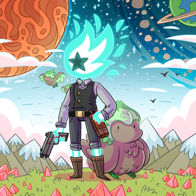 Prospero the Novakid is back on track.

(Might have to redraw him again with his new cool outfit (without the wings lol), these are old drawings)

#starbound 