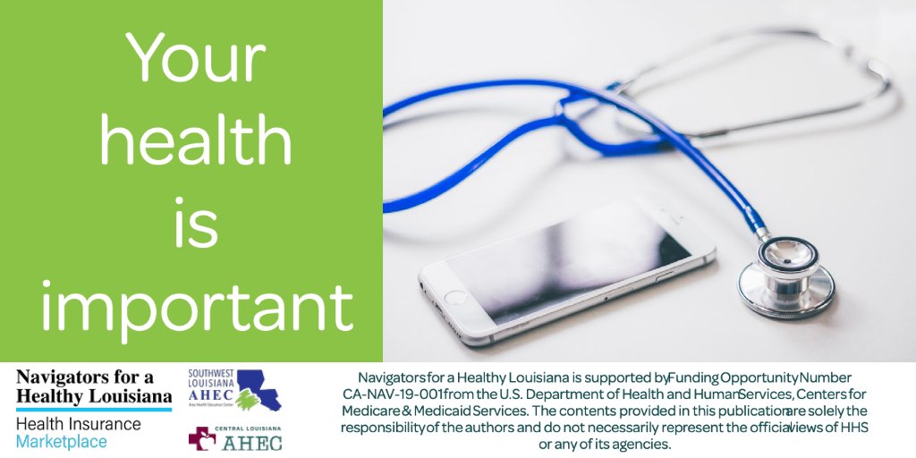 Your health is important. Navigators for a Healthy Louisiana can help protect it. Our experts can guide you through selecting and applying for health insurance. Call today for a FREE appointment. 1-800-435-2432
#getcovered