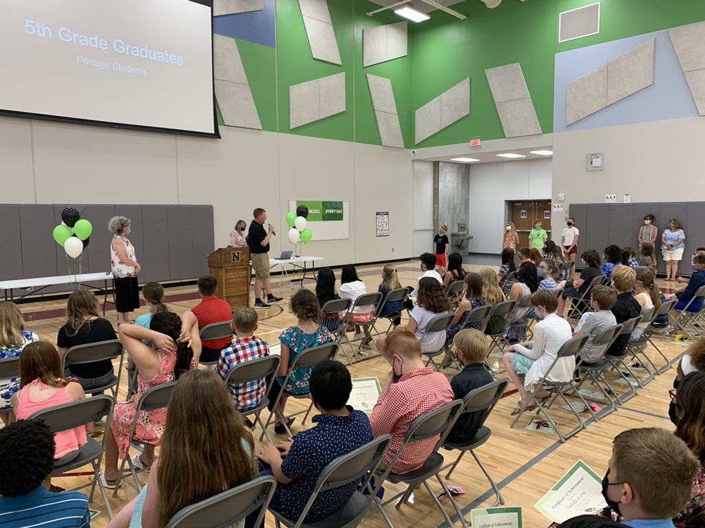 SamRichardsonMN's tweet image. Recognized all of our 5th grade students and Portage students today! @GVPGeckos @GVPPE @NFLDSchools #firstassembly #middleschoolbound