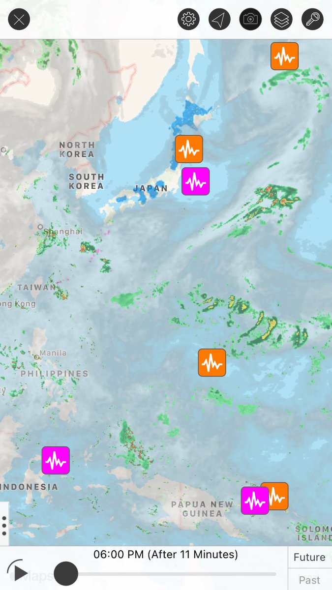 LadyKAComics's tweet photo. 今日は地震が多い太平洋の西側🚨
十分気を付けてね‼️🤞
via #WeatherMate https://t.co/sxznMcbV6B