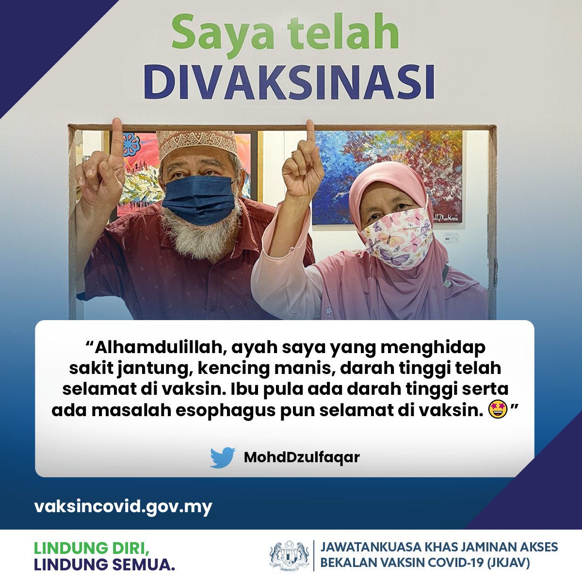 Vaksin Covid 19 On Twitter Alhamdulillah Ayah Telah Selamat Divaksin Ibu Pun Selamat Divaksin Cara Terbaik Untuk Lindungi Orang Tersayang Adalah Dengan Suntikan Vaksinasi Covid 19 Kongsi Kisah Vaksinasi Penuh Inspirasi Anda Dengan Kami