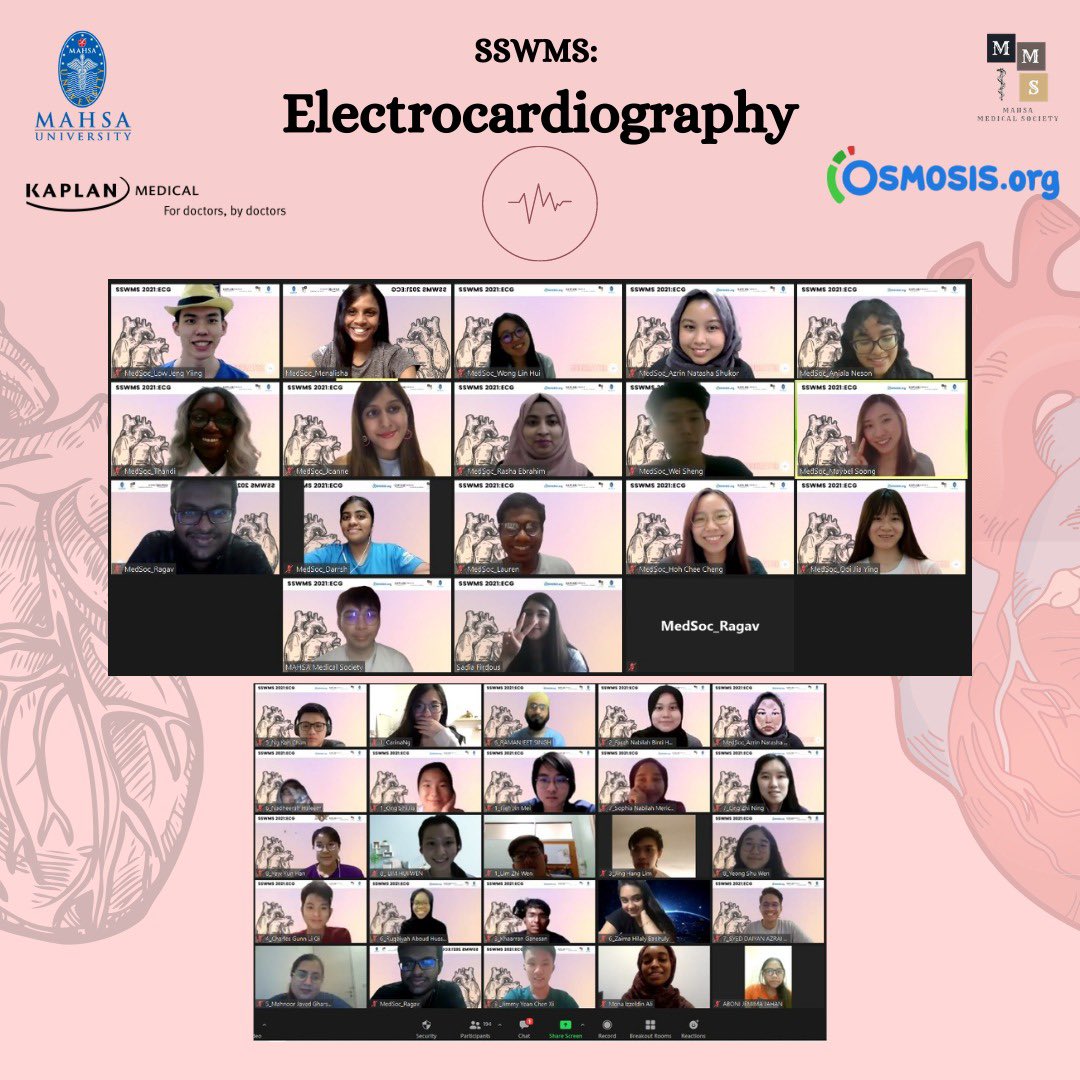MAHSAMedSoc's tweet photo. Thank you to everyone who came for our first Clinical Sharpening Skill Series ; ECG Seminar! We hope you all enjoyed it as much as we enjoyed hosting it. Your overwhelming response means a lot to us! 
See you all again soon! ♥️ https://t.co/BhMHD090Sz