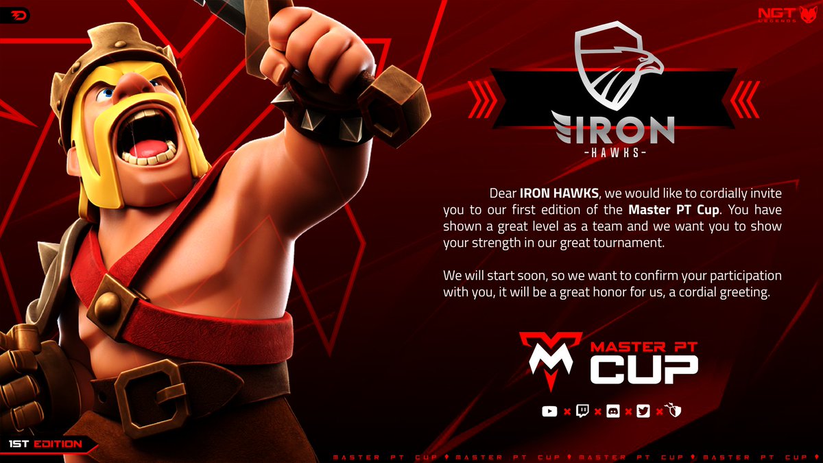 Ficamos muito felizes com o convite, bora mitar!
Obg <a href="/masterptngt/">MASTER PT|NGTLEGENDS</a> #goIron 🦅