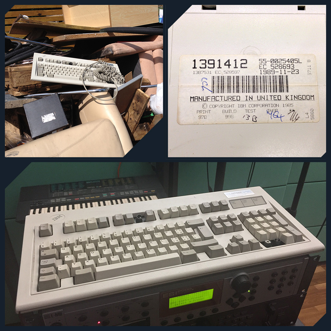 FornaxVoid's tweet photo. AUG2015: was walking by a skip and had the once-in-a-lifetime intuition to go dig in it. Burried under a wood pallet & a microwave I found a 1989 #IBMmodelM keyboard. It's been sitting in my storage ever since. Finally found the motivation to order parts and get it fixed. tbc... https://t.co/N9OC4Rcnui