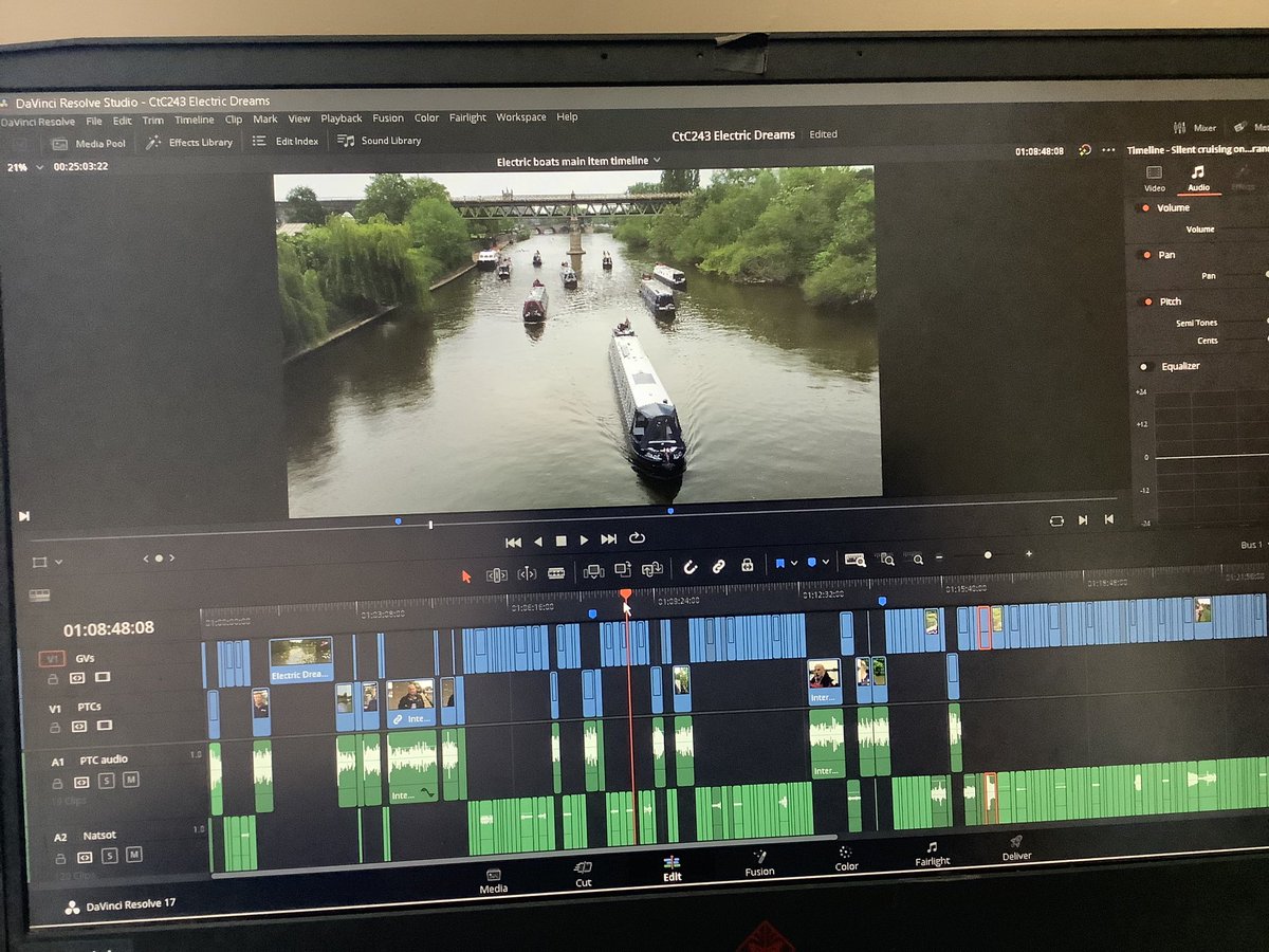 Working hard on what will probably be my next video (tbc), all about the day of electric vs diesel boating arranged by <a href="/ortomarine/">Ortomarine</a> including this splendid drone shot they took.