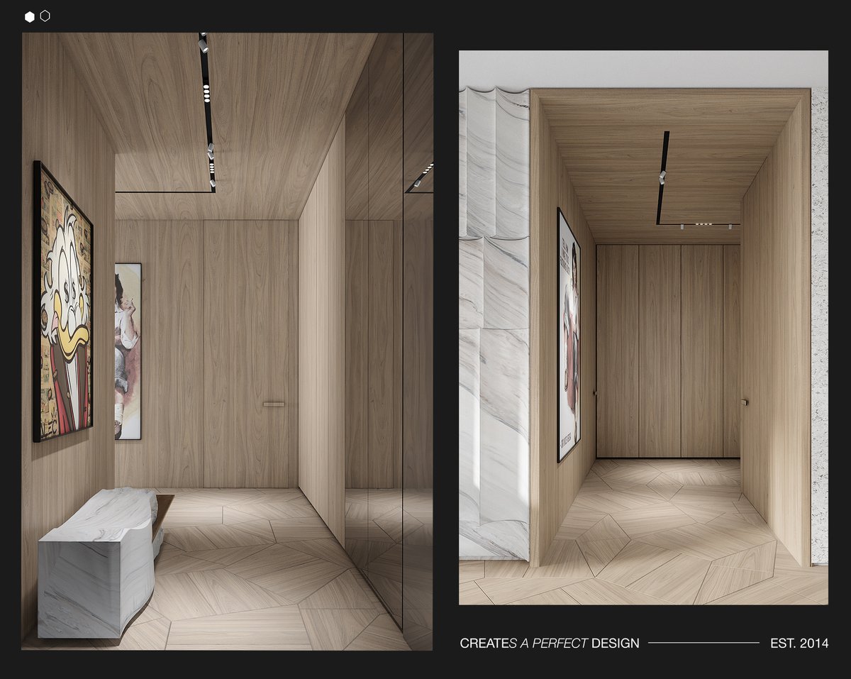 iqosa's tweet photo. This is the hall of the apartment in the previous post. One of the main and specific wishes of the client was to integrate his favorite art pieces into the design and we've done it.

When contemporary art meets modern classics - the whole interior turns into a masterpiece.
#iqosa https://t.co/5VwtJcyR7v