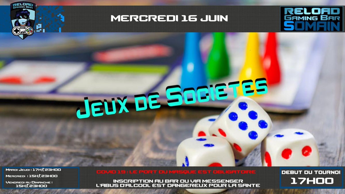 RSomain's tweet photo. #reloadsomain ce soir 17H #jeuxdesocietes #enfamille ou #entreamis #inscription au #bar ou sur #messenger #rgb #reloadgamingbar #reloadgamingbarsomain #somainbouge #somain #coeurdostrevent #terrasse #bargaming #bonplan https://t.co/4qOygzroKP