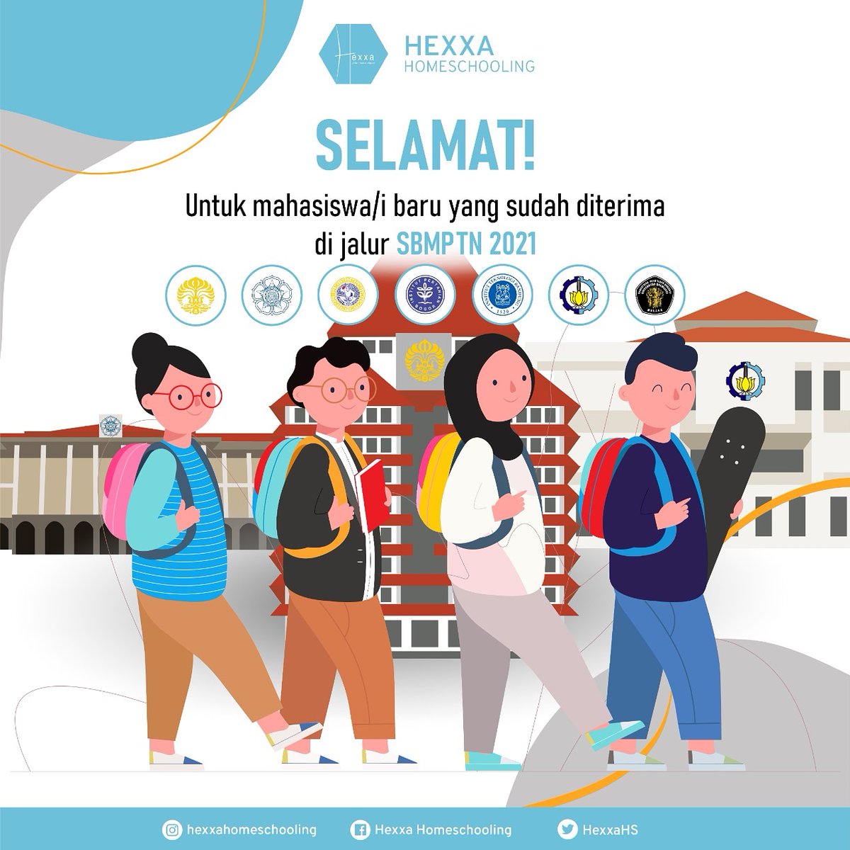HexxaHS's tweet photo. Selamat!!! Untuk teman teman yang lolos SBMPTN tahun 2021 👏👏 semoga sukses di masa depan! 😊✊ https://t.co/x3600JVlq3