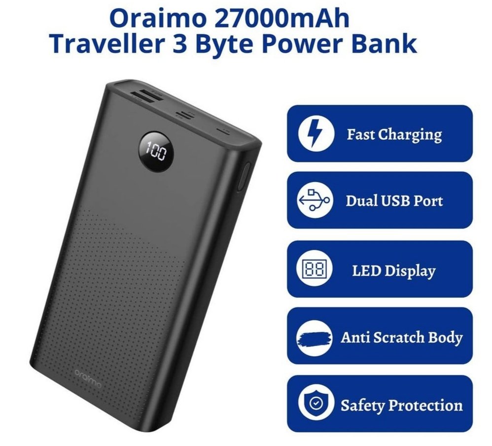 oraimo Traveler 3 Byte Massive Power 27000mAh Power Bank – oraimo mobile  limited