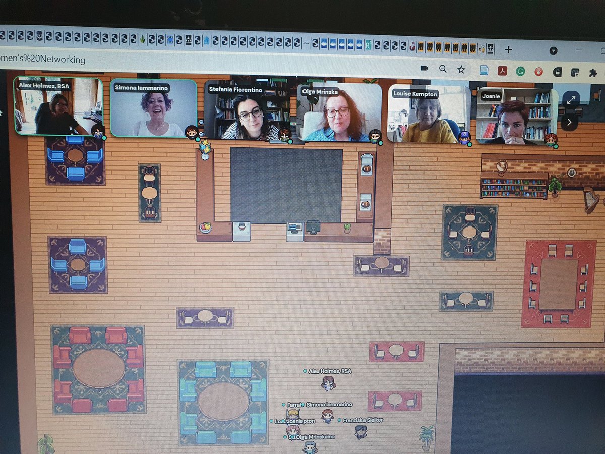 The lovely women of the #RinR21 #CoffeeTruck. 
Are you feeling 'zoomed' out? Want to grab a cup of coffee or day-time drink? Come and relax with the women at the #CoffeeTruck on GatherTown.
gather.town/app/ZZ5FJbf4Jx…