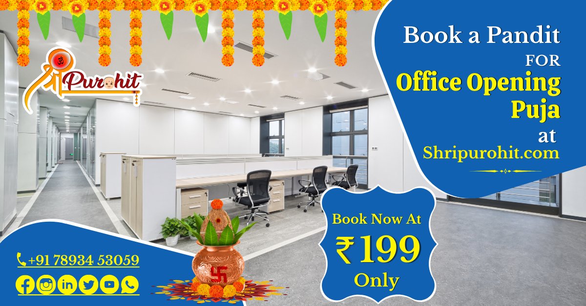 Book Highly experienced purohit and pandit at Affordable fees.
For bookings, Call us on 7893453059 visit us @ shripurohit.com 
#officeopeningpuja  #onlinepoojabooking #purohit
#panditji #brahman #onlinepanditbooking #bookpanditonline #panditforpuja #shripurohit