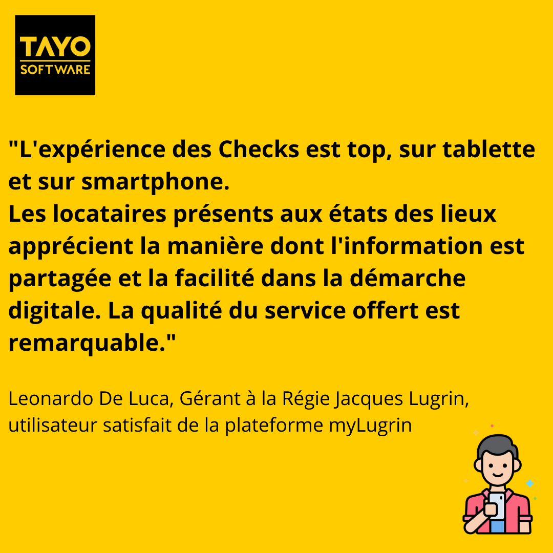 Comme de nombreux gérants, il a su rapidement prendre en main l'outil et en retire une grande valeur ajoutée dans son quotidien. Merci Leonardo pour ce retour d'expérience !

#tayosoftware #vdtech #innovation #digital #realestate #immobilier #propertymanagement #swissmade
