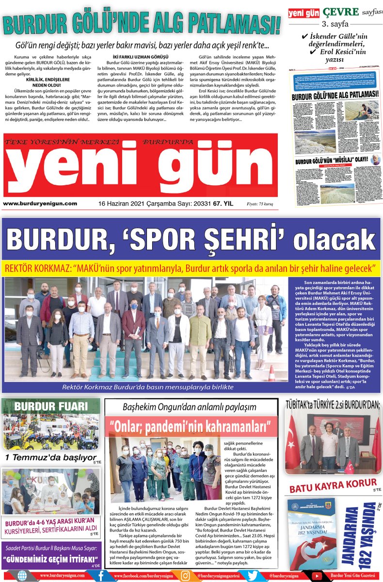 kursatyenigun's tweet photo. 16 Haziran 2021 Çarşamba Yeni Gün;
YENİ GÜN ÇEVRE

Çevre konularını farklı bakış açısıyla ele almaya devam ediyoruz...
BURDUR GÖLÜ'NDEKİ ALG PATLAMASI.
Uzman görüşleri, Burdur Gölü'ndeki kirlilik tehdidi!
@orkunercengiz @burduryenigun @Mfatihbasci https://t.co/qCe5kHDpQD