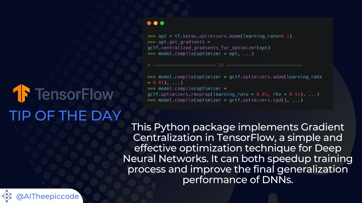 AITheepiccode's tweet photo. #MachineLearning #AI #DataScience #ArtificialIntelligence #BigData #DeepLearning #NLP #Robots #Python #100DaysOfCode #Coding #ML @PyTorch  @TensorFlow #research #Analytics #WomenWhoCode #Programming #DataScientist #machine #Developer #Microsoft #tensorflow #algorithms #ElonMusk https://t.co/l9ihNr6Klk