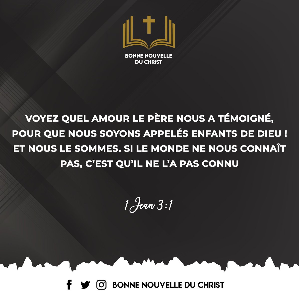 Bonne_Nouv's tweet image. Dieu nous aime et a fait de nous ses enfants. Bonne journée en Christ

#BonneNouvelleDuChrist
#Amour #EnfantdeDieu