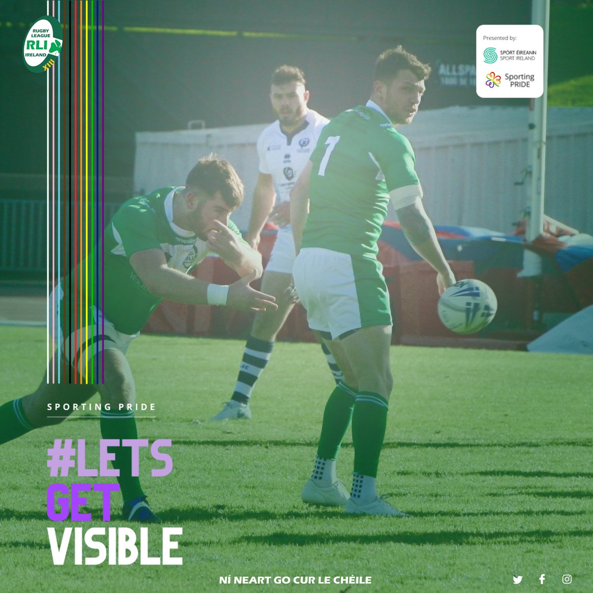 In Rugby League Ireland we stand for inclusivity and support people of all backgrounds. Please join us in support of the Sport Ireland Campaign 'Let's Get Visible'
• Ní neart go cur le chéile 
• There's no Strength Without Unity
<a href="/Pride/">Pride</a> <a href="/sportireland/">Sport Ireland</a> <a href="/SportingPrideIE/">Sporting Pride 🏳️‍🌈🏳️‍⚧️</a>