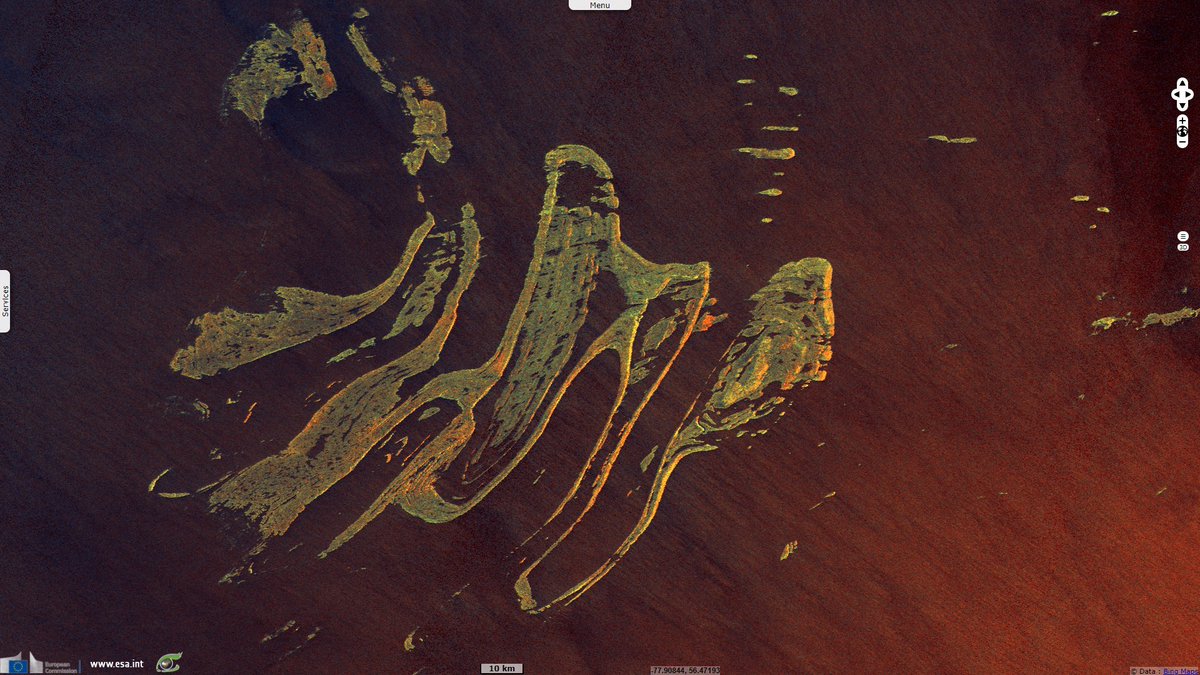 CopernicusEU's tweet photo. 👁️This week's #SentinelVision comes from Hudson Bay, #Canada 🇨🇦
The Belcher Islands are an archipelago in the southeast part of #Hudson Bay. Almost 3000 km², they belong to the Nunavut province 950 km away whilst they are only 100 km away from Quebec. #EUCanada https://t.co/ZEcuYRe7uB