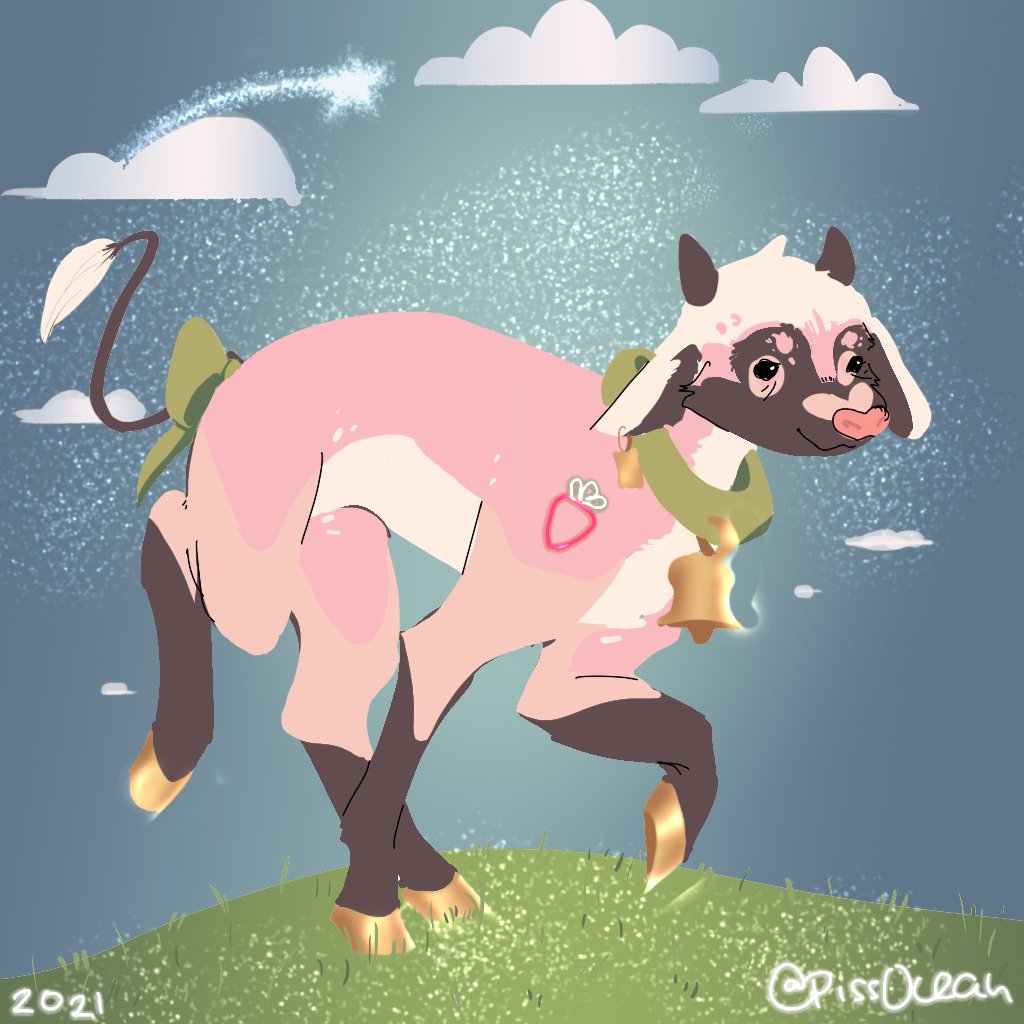 lagomorphae's tweet image. hi everyone i decided i will now post and draw whatever it is I desire please stick around I love you all so bad. anyways to start off here's a strawberry/neopolitan cow :)