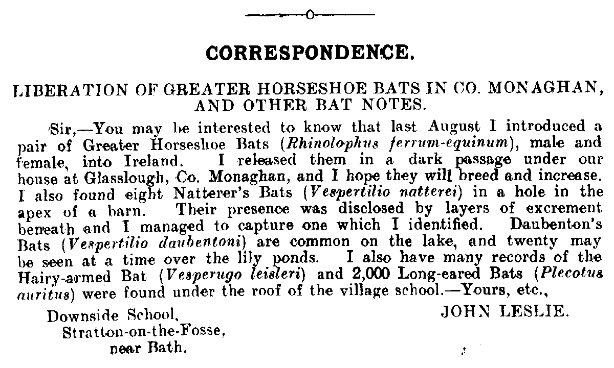 Bats_Chiroptera's tweet photo. (re)-introducing bats. Back in 1931, one could simply take bats from one country and release them in another country near their home (The Irish Naturalists' Journal 3, 222-223).
Reading old papers is great.
#bats #Rfer #rewilding https://t.co/jB0OTSt44L