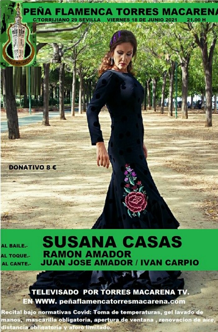 PTorresMacarena's tweet photo. Torres Macarena: hoy baila Anabel Rivero, el viernes Susana Casas, el sábado homenaje a la Familia Fernandez y el domingo tertulia. Todos los espectáculos se pueden en streaming a través de https://t.co/RYbfQOf9kh https://t.co/xnjc69voRj