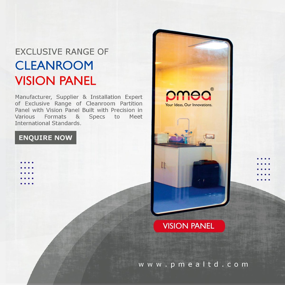 pmea_ltd's tweet photo. Exclusive Range of Cleanroom Vision Panel
Manufacturer, Supplier & Installation Expert for Widest Range of Cleanroom Partition Panel & Vision Panel Built with Precision.
Visit: https://t.co/189ofIANIt
#visionpanel #cleanroom #cleanroomwindow https://t.co/IfUZjOdppw