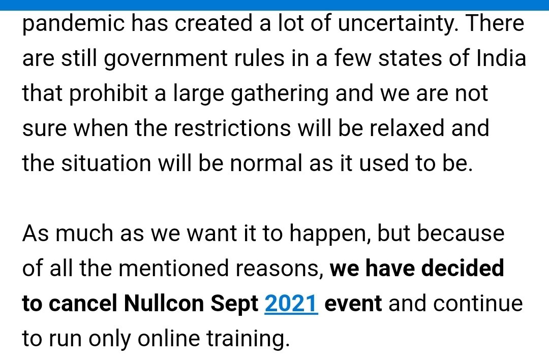 s3curityb3ast's tweet image. Most heart breaking news of today. #nullcon2021 cancel. 😭😭 super sad. #Nullcon