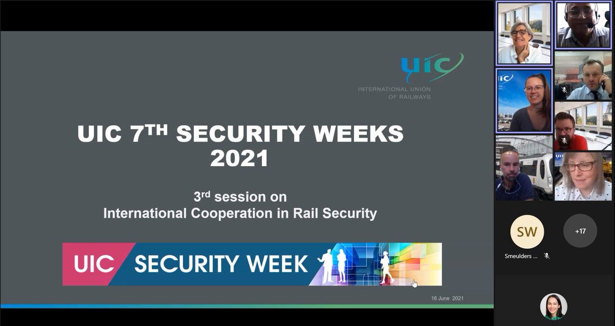 [#rail Event] Opening of the 3rd and final online session on International #Cooperation in Rail Security, part of #Security Weeks 2021 organised by the #UICrail Security Division
More information: bit.ly/3geClZS
