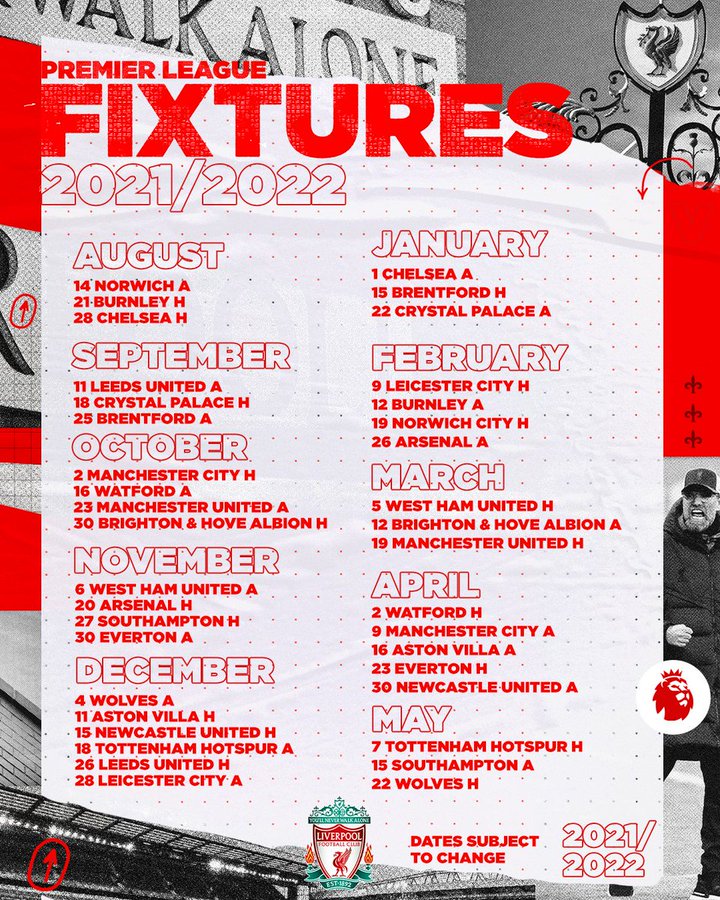 2021/2022 Fixtures