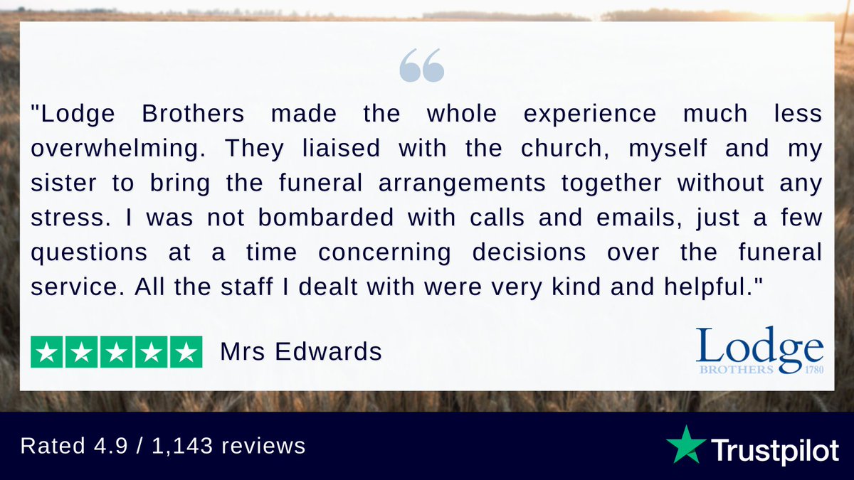 LodgeBrothers's tweet photo. Thank you Mrs Edwards! ❤️
-
#LodgeBrothersFunerals  #FuneralTribute #FuneralDirectorsUK #Trustpilot https://t.co/gvvdaxjS3H