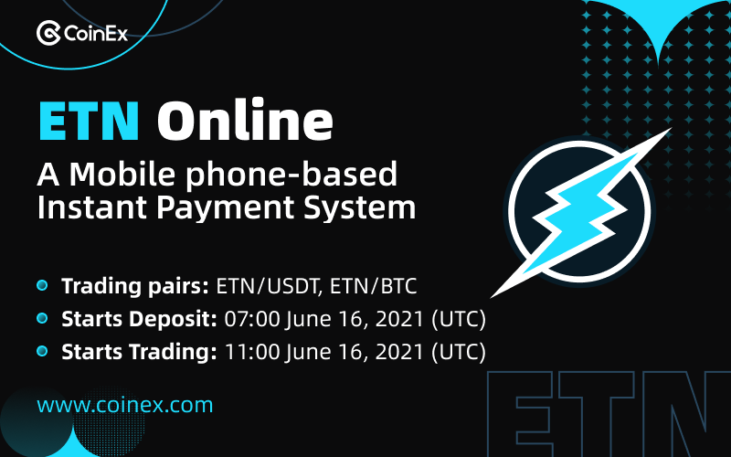 coinexcom's tweet photo. 🚀New Listing

CoinEx Listed $ETN at 07:00 June 16

@electroneum is a Fast, Secure, Mobile Based Cryptocurrency. It has been developed to allow anyone, regardless of technical ability, easy access to a cryptocurrency.

https://t.co/emgy5P77MT

#CoinExListing  #CoinEx $USDT $BTC https://t.co/SSAlp3G4be
