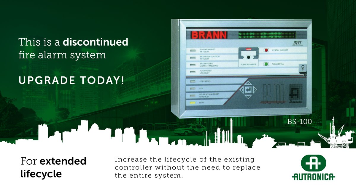 AutronicaFS's tweet image. If you have one of these, you need to take action today. For an extended lifecycle for your fire detection system - simply replace the fire alarm panel and keep the loop units. 

upgrade.autronica@carrier.com or
phone +47 90 90 55 00.

#staysafe #zerolossoflives #firesafety