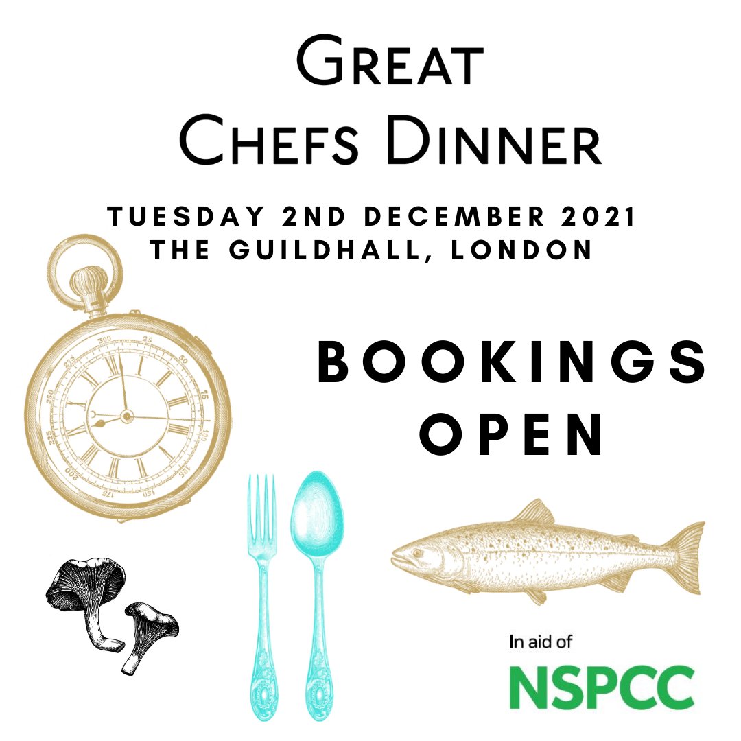 Secure your table at London's premier gastronomic experience, in aid of the NSPCC.
👩‍🍳  👨‍🍳  👩‍🍳🧑‍🍳👨‍🍳
Five Michelin-starred chefs, five incredible courses, all in the stunning Guildhall.
🍴    🍾  🍴   🍾   🍴
Book here: shorturl.at/iwN06