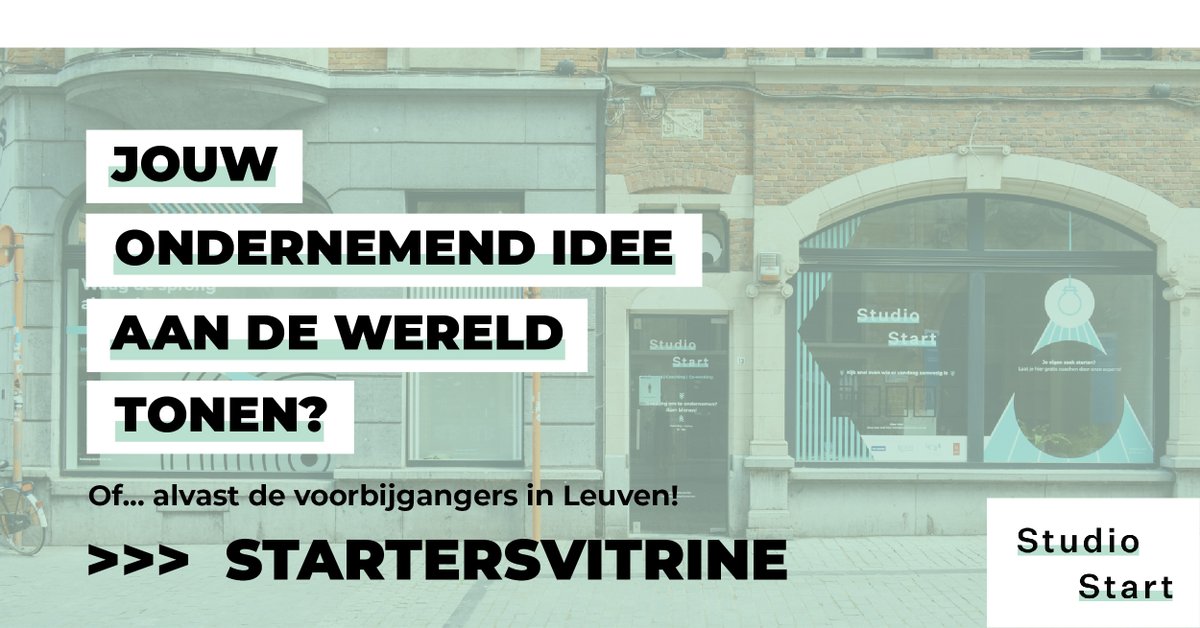 leuveninnovate's tweet photo. 📢 Studio Start's shop window is looking for…
Young starters, students with entrepreneurial ideas, student entrepreneurs, .. who want to show their idea, product or service to the world.

The place to be 👀 seen! 👉 https://t.co/LwJL7HVnP9

#studiostart #startersvitrine #starter https://t.co/ITRxmJ5Rv1