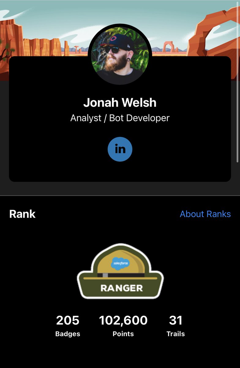 Jonah_Power's tweet photo. 2 X Ranger on @trailhead 
The @salesforce journey continues on the path to Admin.  

#salesforce #trailhead #awesomeadmin https://t.co/iBlLIP7pRf