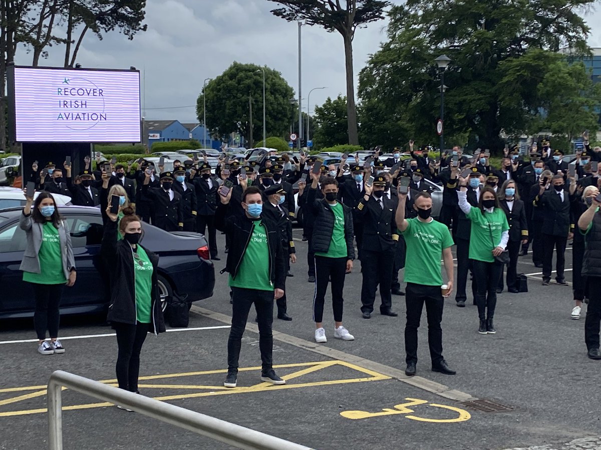 alanGbrereton's tweet image. Hundreds of aviation workers who have undergone supervised rapid antigen tests prior to a march on the Department of Health to invite @CMOIreland  to a live event with Harvard expert on testing Michael Mina. NPHETs misunderstanding of science is costing thousands of jobs