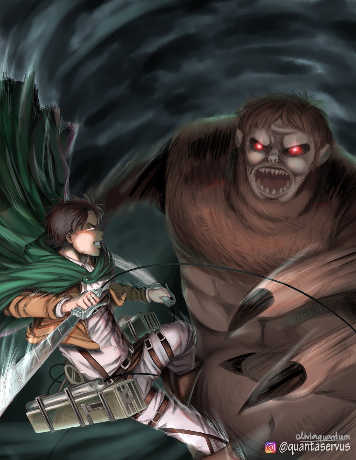 Twitter 上的 Quanta Servus Levi Vs Beast Titan Digital Illustration Have You Watched The Newest Attack On Titan Season Who Will Win Levi Or Beast Titan Real Post On Instagram T Co 8kz0wai6ma Attackontitanfanart