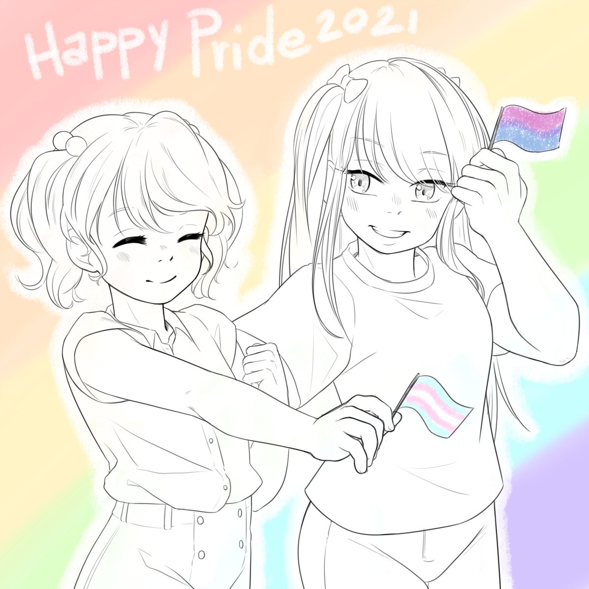 toumayhem's tweet photo. Happy Pride Month, everyone! 🏳️‍🌈🏳️‍🌈🏳️‍🌈
Toumayhem isn't a story with a focus on LGBT narratives, but during the years the friends surrounding and supporting me mirrored the game's cast. This is very important to me: Claire is a trans girl and Mitsuki is bisexual!

#vndev #pride https://t.co/E0L9wKduKA