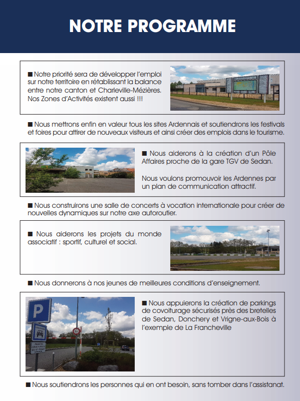 cantonsedan1's tweet photo. UNION POUR LES ARDENNES VOUS PRÉSENTE SON PROGRAMME CONCRET POUR LES HABITANTS DU CANTON DE SEDAN 1

IL FAUT DES GENS AVANT TOUT DE BONS SENS !

Dès le 20 juin, VOTONS massivement pour le RENOUVEAU des Ardennes. https://t.co/Ze6meyVbYV