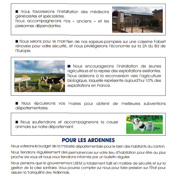 cantonsedan1's tweet photo. UNION POUR LES ARDENNES VOUS PRÉSENTE SON PROGRAMME CONCRET POUR LES HABITANTS DU CANTON DE SEDAN 1

IL FAUT DES GENS AVANT TOUT DE BONS SENS !

Dès le 20 juin, VOTONS massivement pour le RENOUVEAU des Ardennes. https://t.co/Ze6meyVbYV