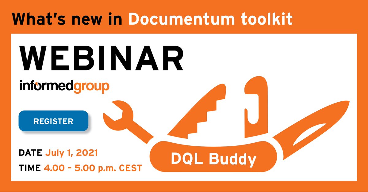 infcon's tweet photo. If you are managing or supporting #Documentum #xCP #D2 this is a must-see COSTLESS WEBINAR. Meet the developers. DQL Buddy, is the FREE and easy to use tool to support Documentum. All new, modern UI and super functions. Be amazed! https://t.co/434GWPTea6 https://t.co/3FNE7lPniE